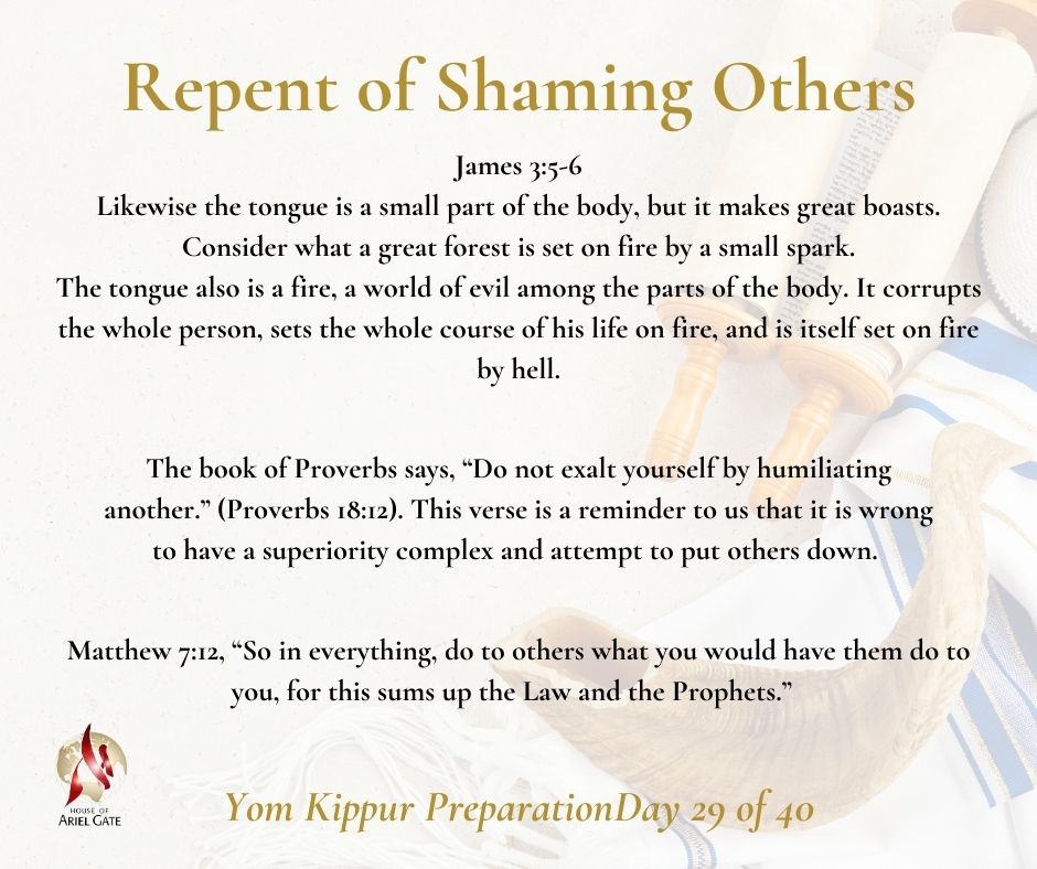Yom Kippur Preparation Day 29 of 40