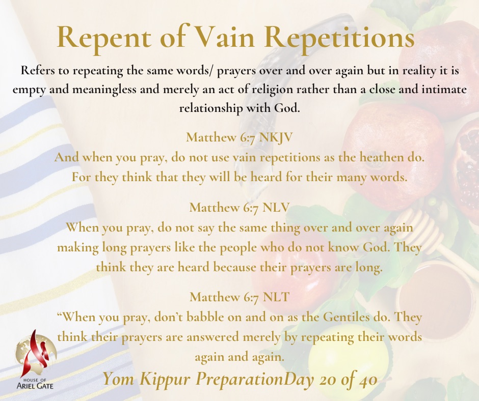 Yom Kippur Preparation Day 20 of 40