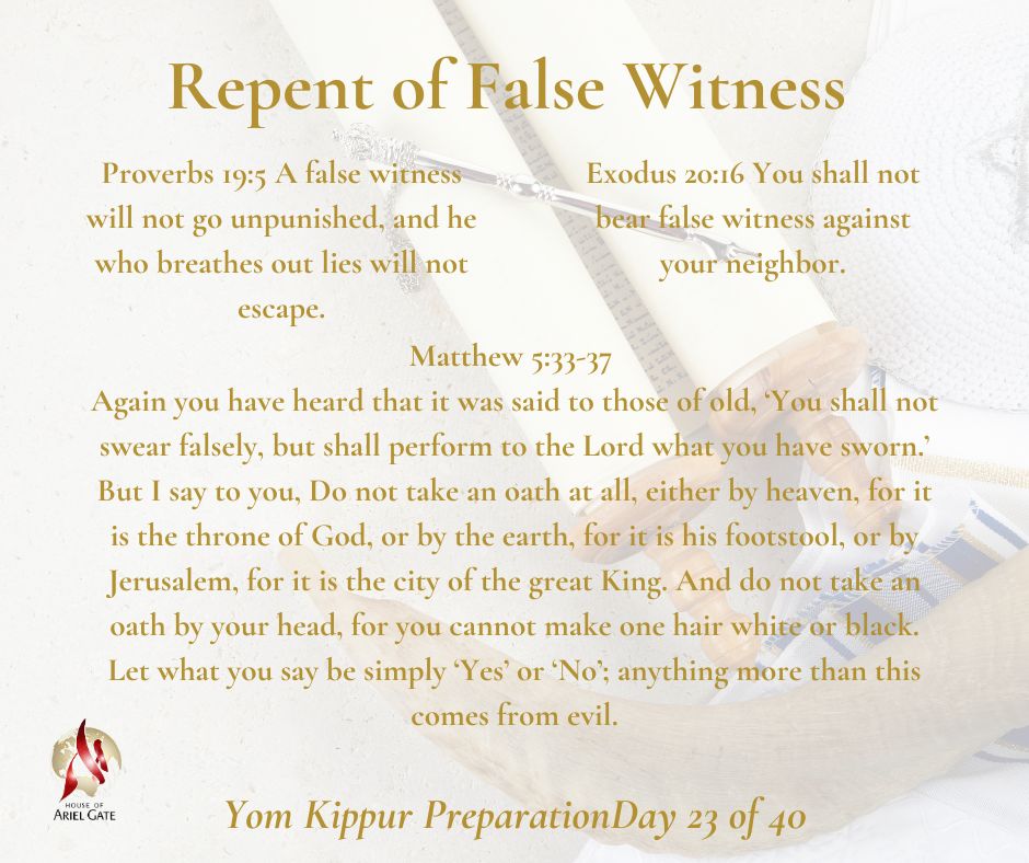 yom Kippur Preparation Day 23 of 40 